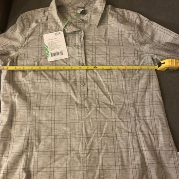 STIO Button Poplar Shirt Popover Shirt Lichen Plaid NWT L - Picture 9 of 10